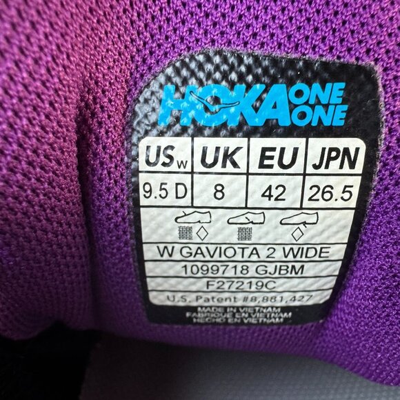 HOKA Gaviota 2 Road Running Grape Juice Bright Marigold Sneakers Sz 9.5 D (wide) - Picture 9 of 10